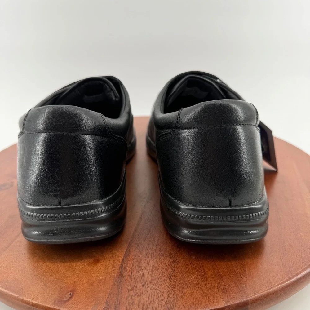 SureFit London Black‎ Leather Wide Hook Loop Strap Comfort Shoes Men's 13 WIDE